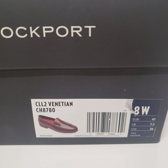 Rockport Men's Cll2 Venetian Loafer‎ in Brown Cognac - Size 8 W - Picture 2 of 7